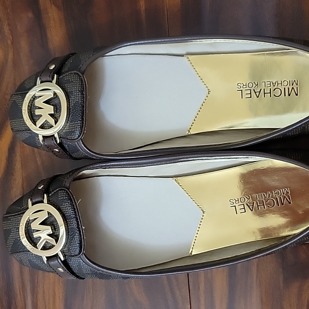 Michael Kors Dark Brown Loafers with Gold Accents - Picture 10 of 10
